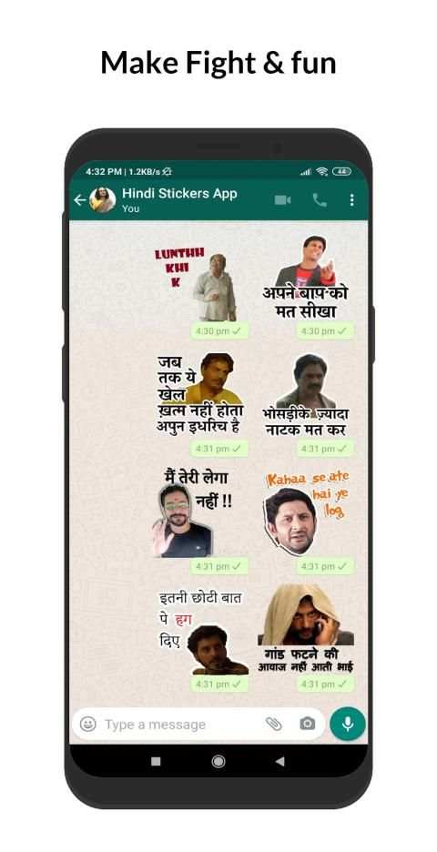 Hindi Stickers for WhatsApp: Text chat stickers screenshot 2