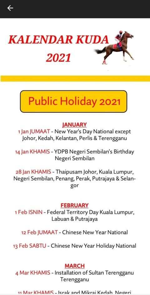 Kalendar Kuda 2021 screenshot 2