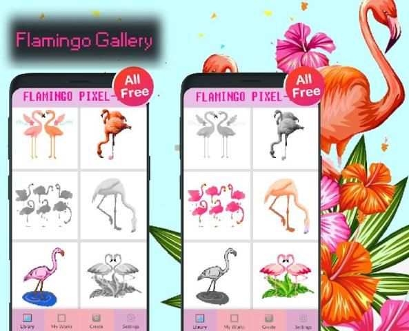 Flamingo Bird Color By Number-Animal Pixel Art screenshot 2
