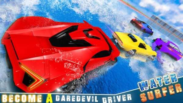 Water Car Racing Stunts 2020 स्क्रीनशॉट 7