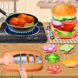 Crispy Fish Burger Recipe - Girls Cooking Game आइकन