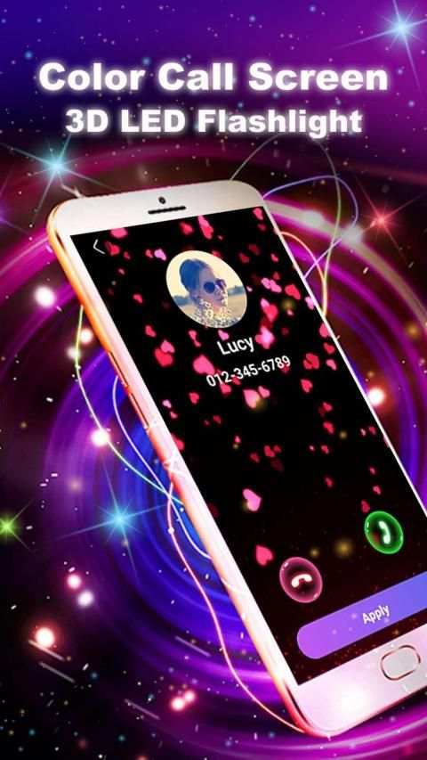 Color Call Screen - 3D LED Flashlight screenshot 3
