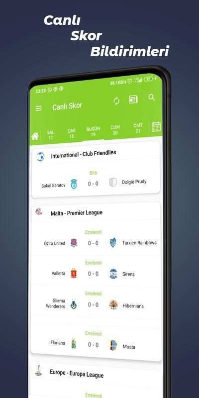 Canlı Skor - Dünya Ligleri screenshot 1