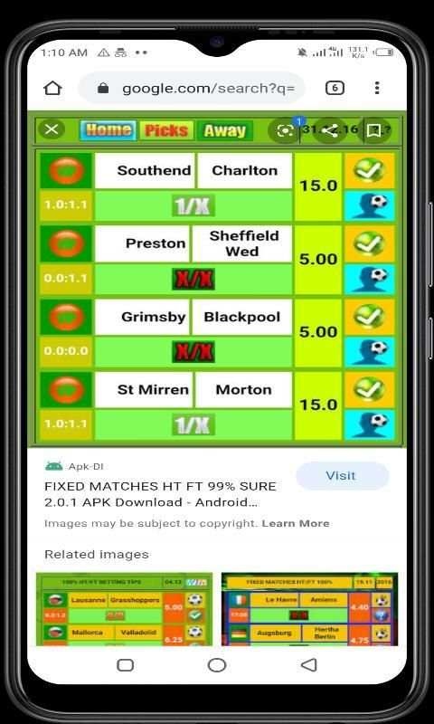 Sure Fixed Matches VIP Games screenshot 2