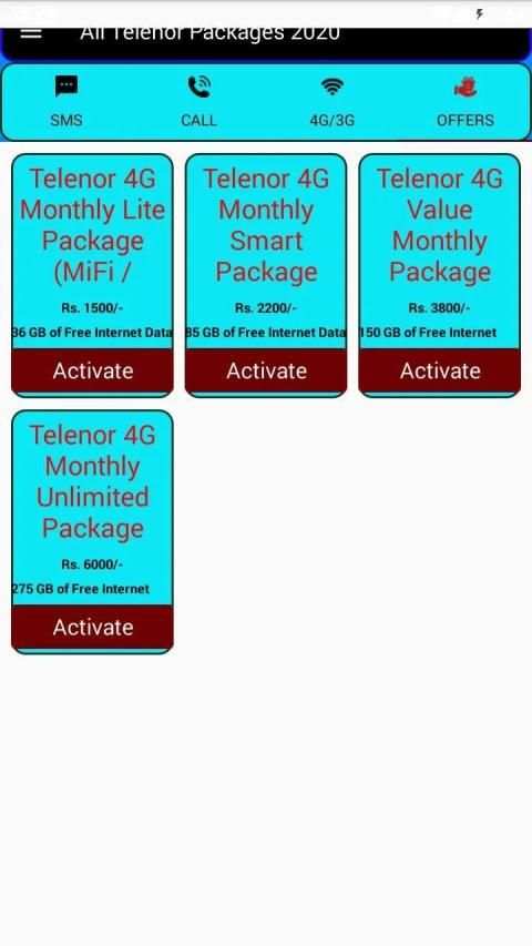 All Telenor Packages 2020 स्क्रीनशॉट 1