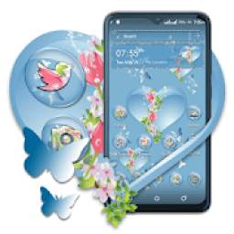 Aqua Heart Launcher Theme