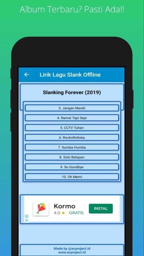 Lirik Lagu Slank Offline screenshot 2