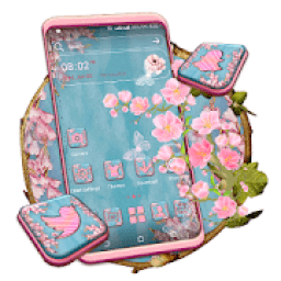 Pink Spring Flowers Launcher Theme आइकन
