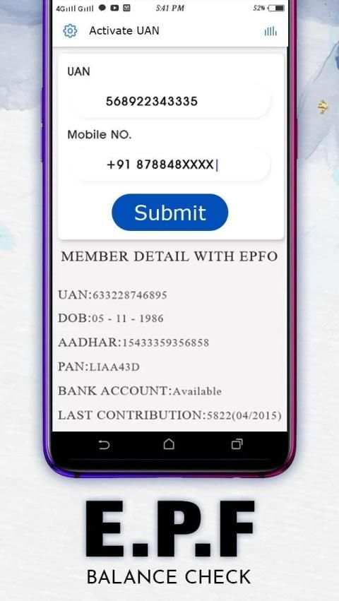 EPF Balance Check, PF PassBook UAN App screenshot 2