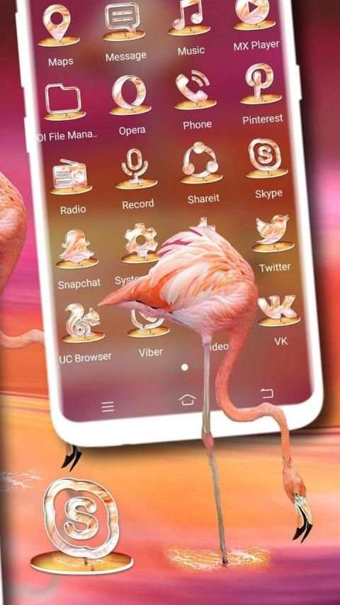 Pink Flamingo Launcher Theme screenshot 3