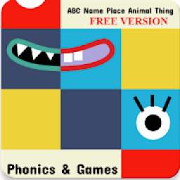 ABC phonics names places animals things and games