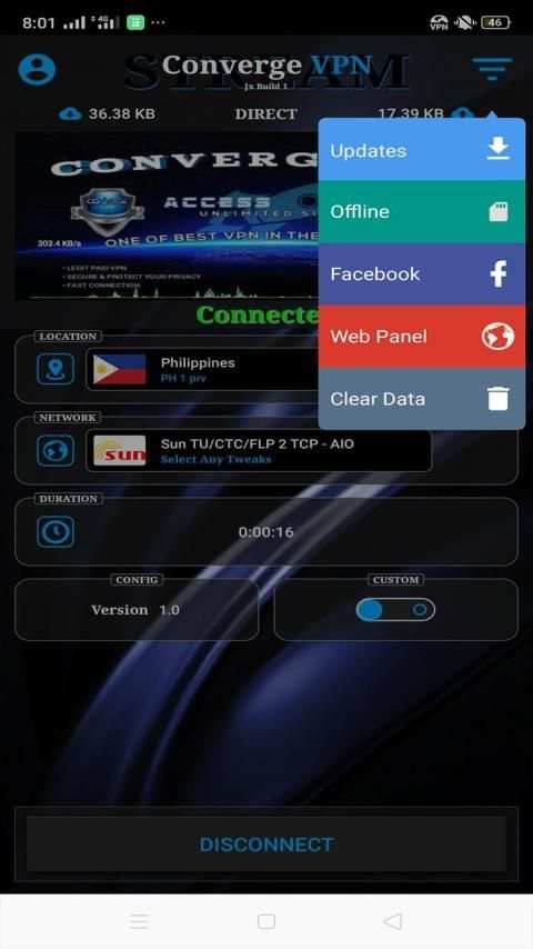 ConvergeVPN STREAM screenshot 1