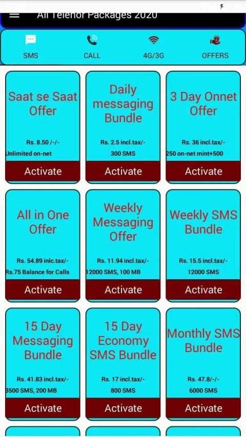 All Telenor Packages 2020 स्क्रीनशॉट 2