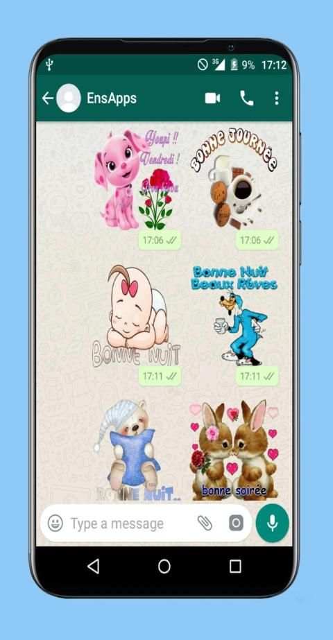 Autocollants Bonjour et Bonsoir WAStickerApp screenshot 2