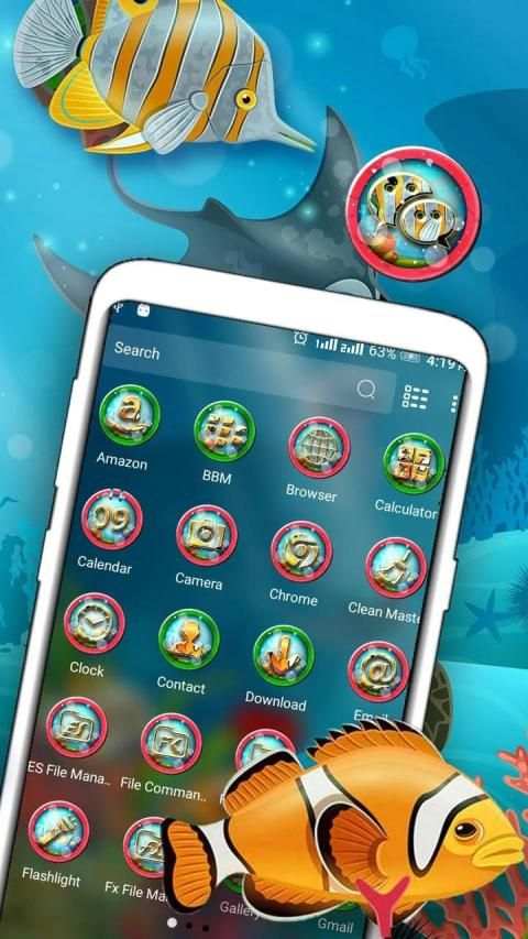 Under Water Life Launcher Theme स्क्रीनशॉट 4