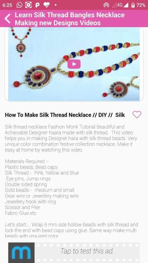 Thread necklace making on sale videos