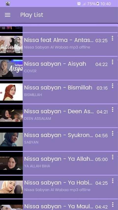 Nissa Sabyan Al Wabaa' mp3 offline screenshot 2