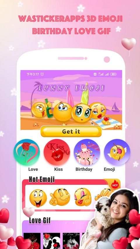 WAStickerApps 3D Emoji Birthday Love GIF स्क्रीनशॉट 4