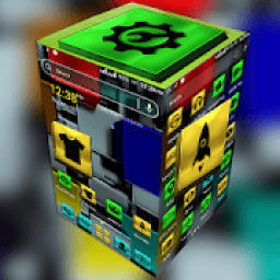 Colorful Metal Cube Launcher Theme आइकन