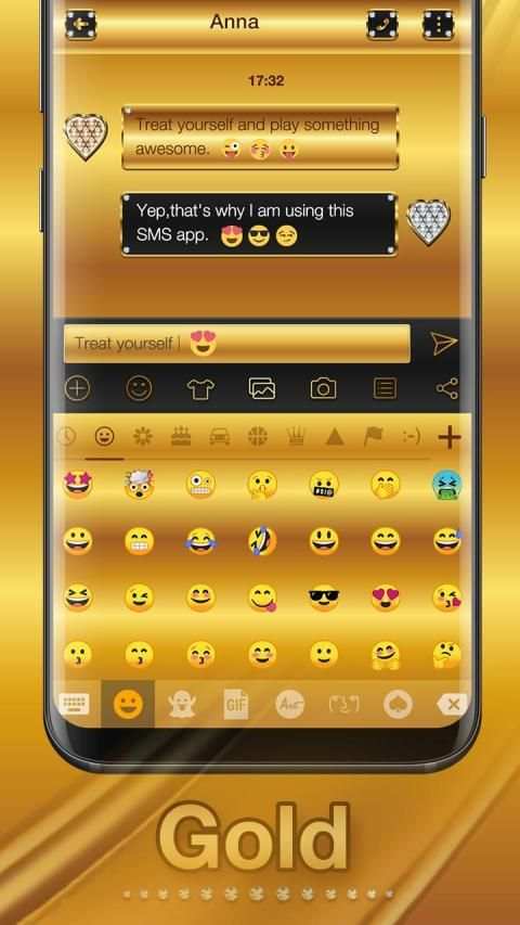 Gold Emoji Keyboard Theme screenshot 7