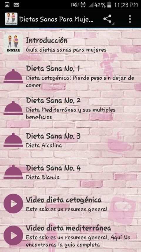 Dietas sanas para mujeres screenshot 3
