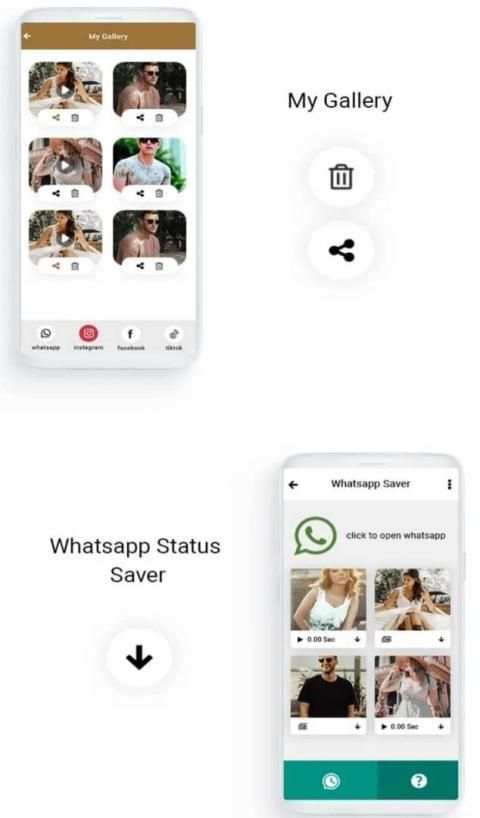 Status saver - Whatapp-TikTok-Instagram & Facebook screenshot 3