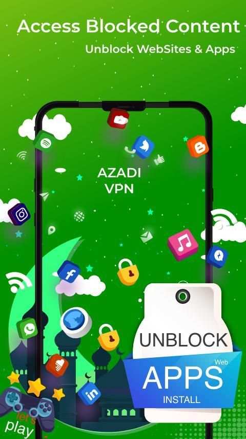 Azadi VPN - Free, Fast & Secure VPN Proxy स्क्रीनशॉट 4