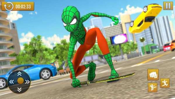 Flying Stickman Spider Rope Hero: Grand City Crime स्क्रीनशॉट 3