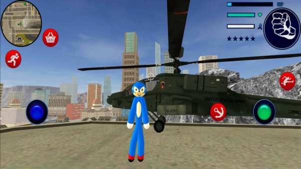Speed Sonc Stickman Rope Hero Adventure Crime City स्क्रीनशॉट 6