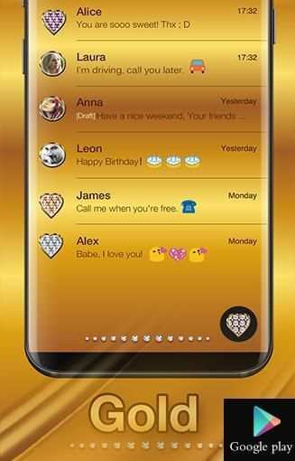 Gold Emoji Keyboard Theme screenshot 4