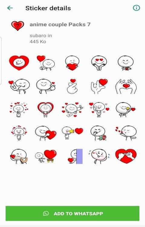 Autocollants d'amour pour WhatsApp - WAStickerApps screenshot 3