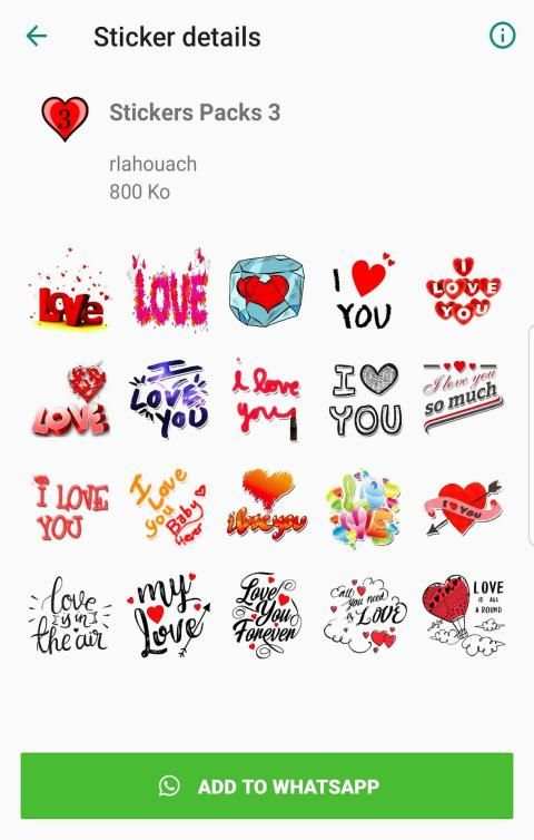 Autocollants d'amour pour WhatsApp - WAStickerApps screenshot 6
