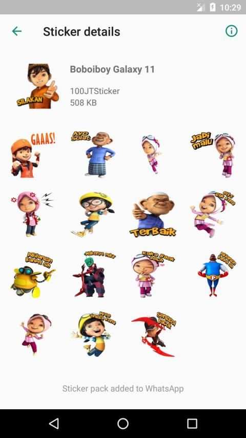 Sticker BoBoiBoy Galaxy WAStickerApps स्क्रीनशॉट 7