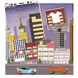 City Illustration Launcher Theme आइकन