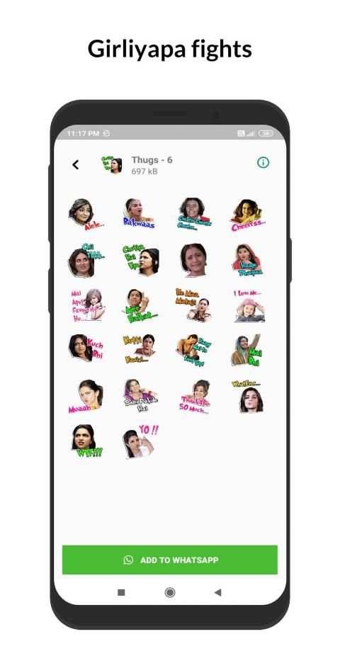 Hindi Stickers for WhatsApp: Text chat stickers screenshot 4