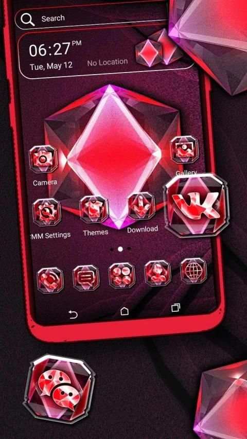 Red Diamond Launcher Theme screenshot 5