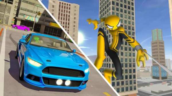 Spider Stickman Rope Hero 2 - Gangstar Crime City स्क्रीनशॉट 4