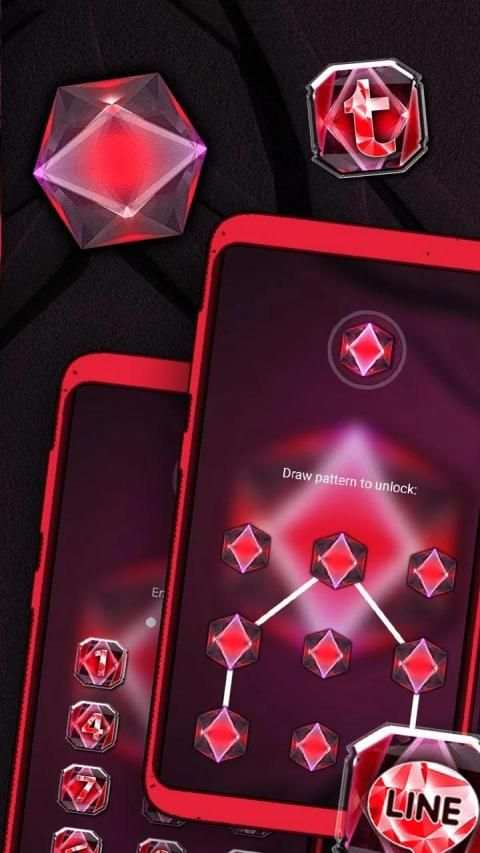 Red Diamond Launcher Theme screenshot 1