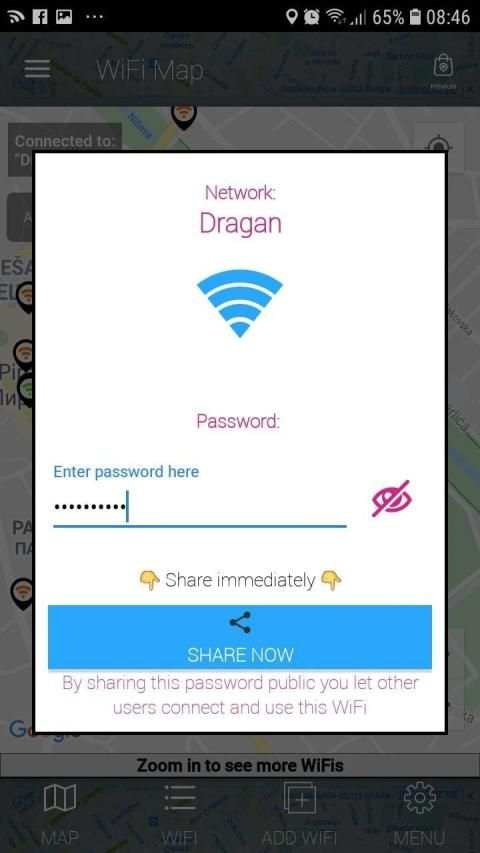 Shared WiFi Passwords on Map स्क्रीनशॉट 3