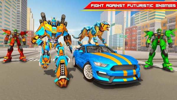 Wild Cheetah Transforming Robot Car Robot Games स्क्रीनशॉट 7