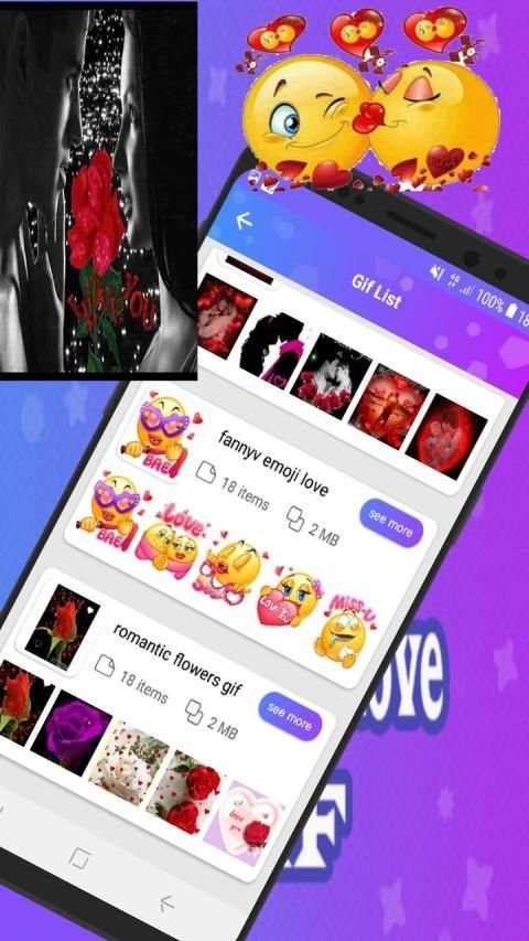 Love Roses Stickers For WhatsApp - Kiss GIF screenshot 1