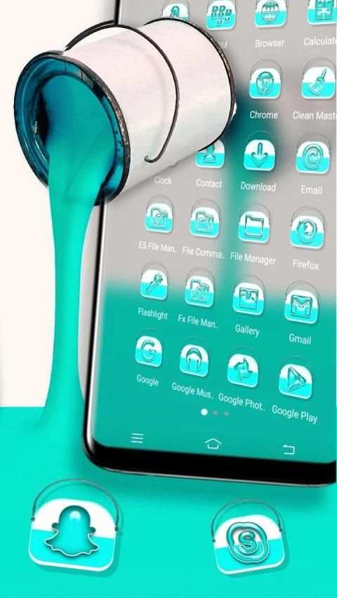 Cyan Paint Box Launcher Theme screenshot 2