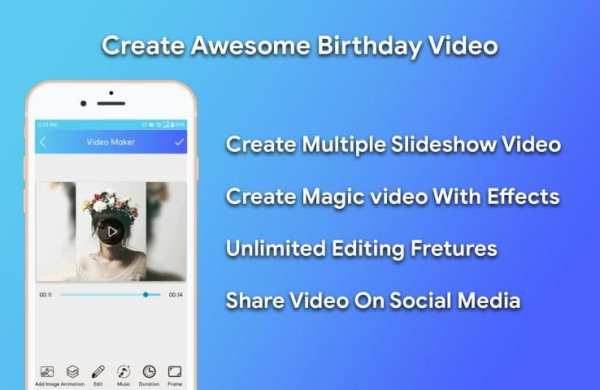 Birthday Video Maker with Song 2020 स्क्रीनशॉट 1