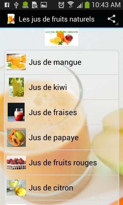 Les jus de fruits naturels screenshot 1