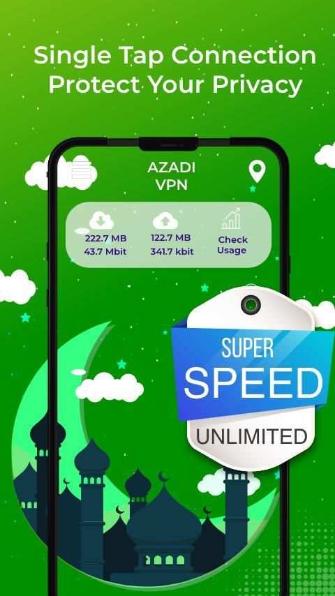 Azadi VPN - Free, Fast & Secure VPN Proxy स्क्रीनशॉट 3