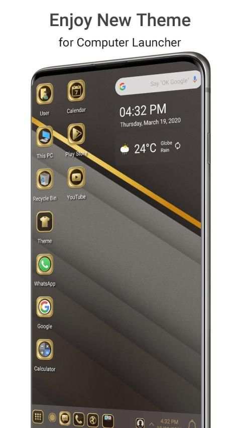 Gold Black Theme For Computer Launcher screenshot 3