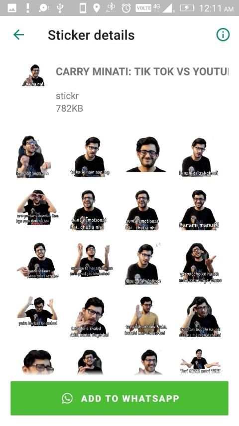 STICKR: All in one Hindi WhatsApp stickers screenshot 1
