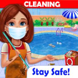 Big Home Cleanup and Wash : House Cleaning Game